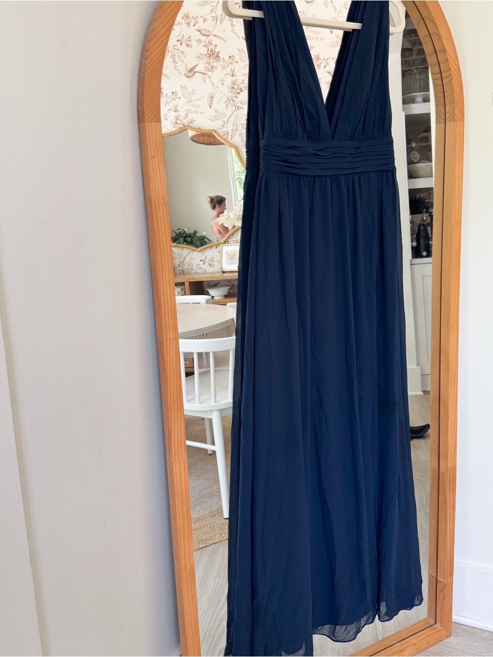 Nordstrom Deep V Navy Blue Maxi Dress